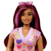 Barbie pop fashionista hartjes jurk donker haar