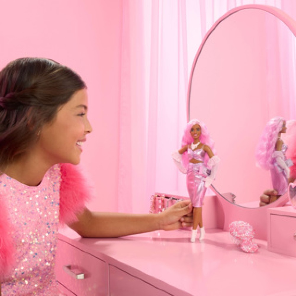 Barbie Fashionsta pop deluxe+metallic roze haar - Afbeelding 5