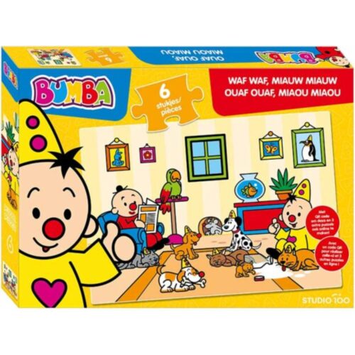 Bumba puzzel 6 st waf waf, miauw miauw