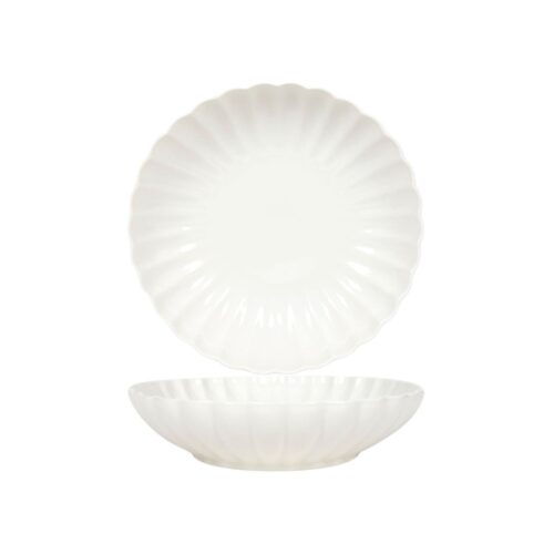 Diepbord Flower off white Ø20cm