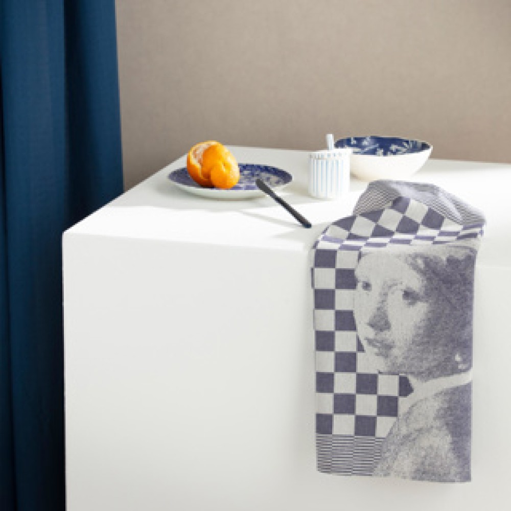 DDDDD theedoek Girl With a Pearl 60 x 65 blue - Afbeelding 3