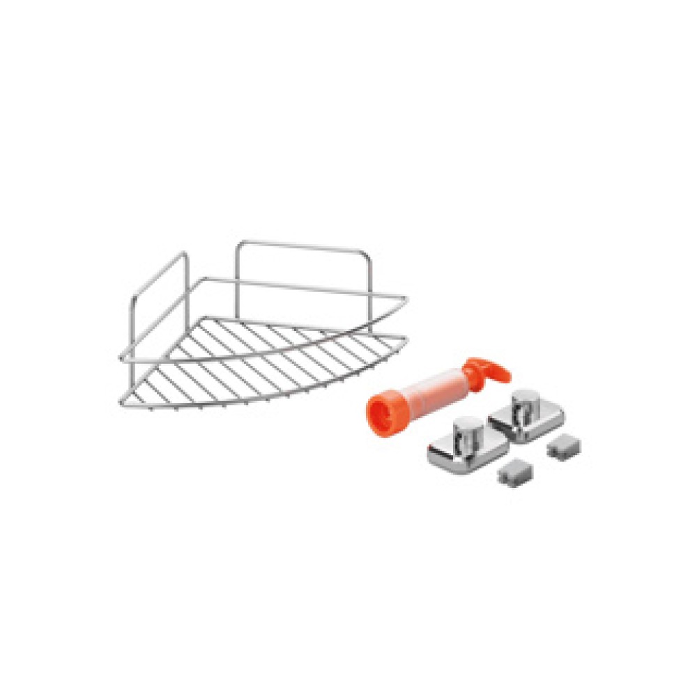 Badkamer rek hoekplank vacuum fix 23x23x11 cm - Afbeelding 2
