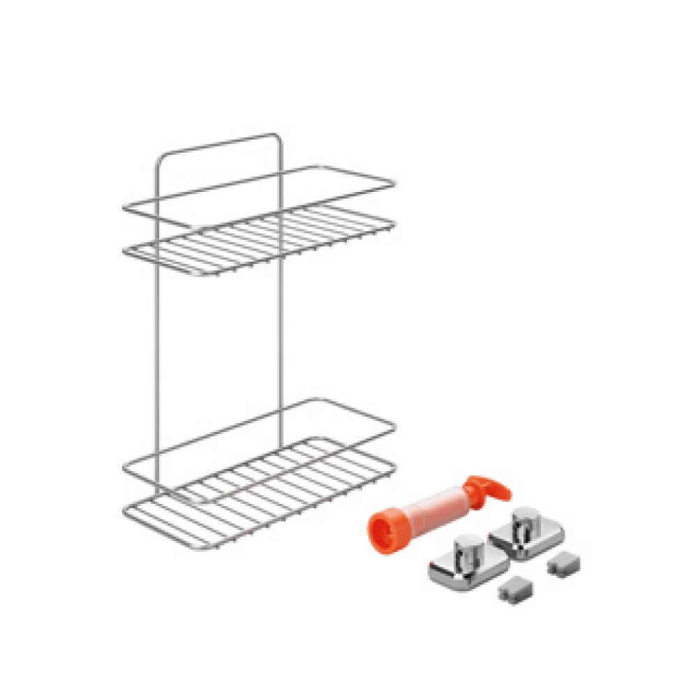 Badkamer rek rechthoekig vacuum fix 26x13x35 cm - Afbeelding 2