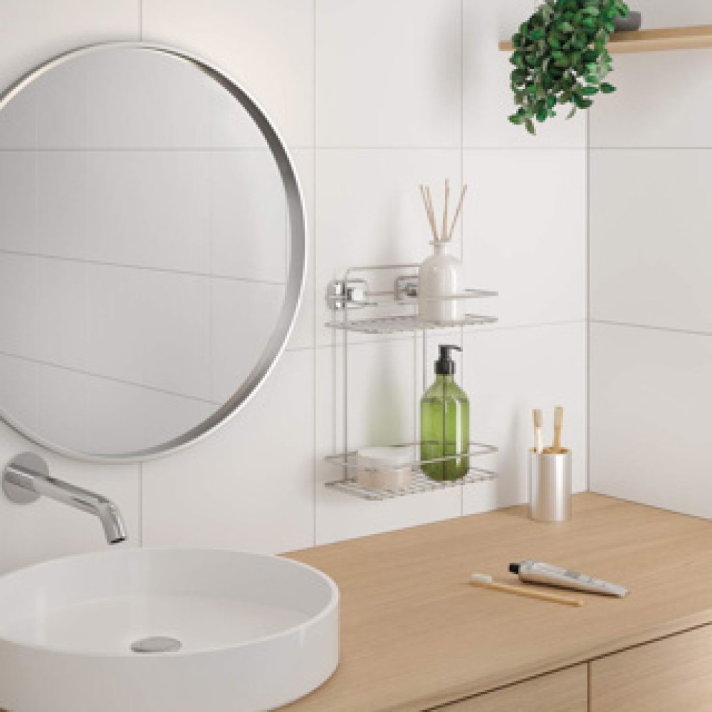 Badkamer rek rechthoekig vacuum fix 26x13x35 cm - Afbeelding 3
