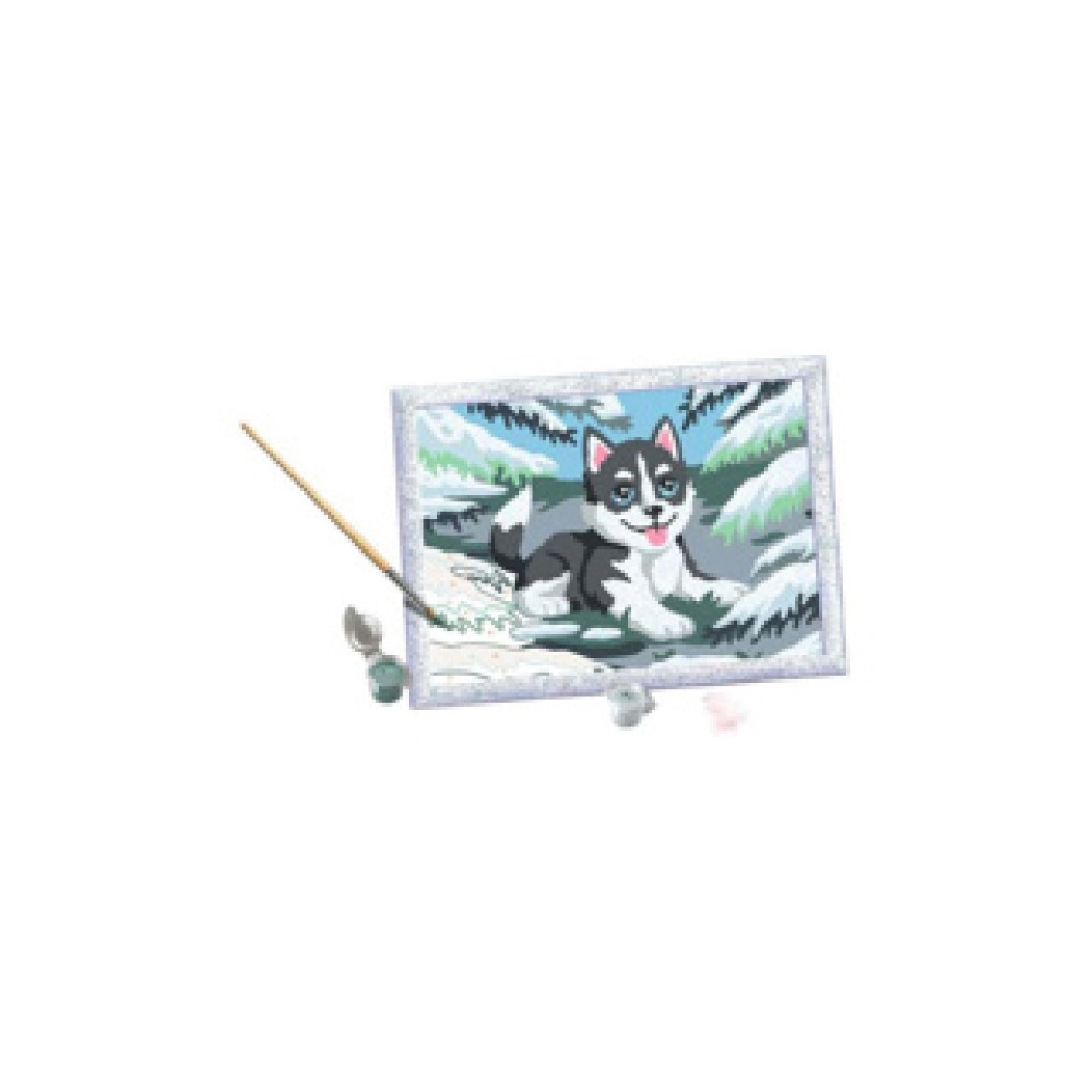 Ravensburger Creart schilderen op nummer husky in de sneeuw - Afbeelding 2