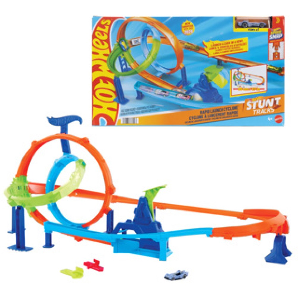Hotwheels Stunt Tracks Snelle Lanceercycloon - Afbeelding 2
