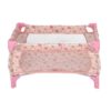 Poppenbed opvouwbaar roze bloem