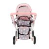 Poppenwagen 2 in 1 grijs/roze 66,5x37x69 cm