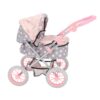 Poppenw. + verzorgingstas grijs/roze 65x35,5x75 cm