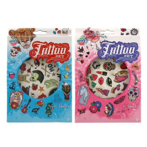 Tattoo set 10 Sheets 2 Assorti 22x15 Cm (assortiment – willekeurige uitvoering)
