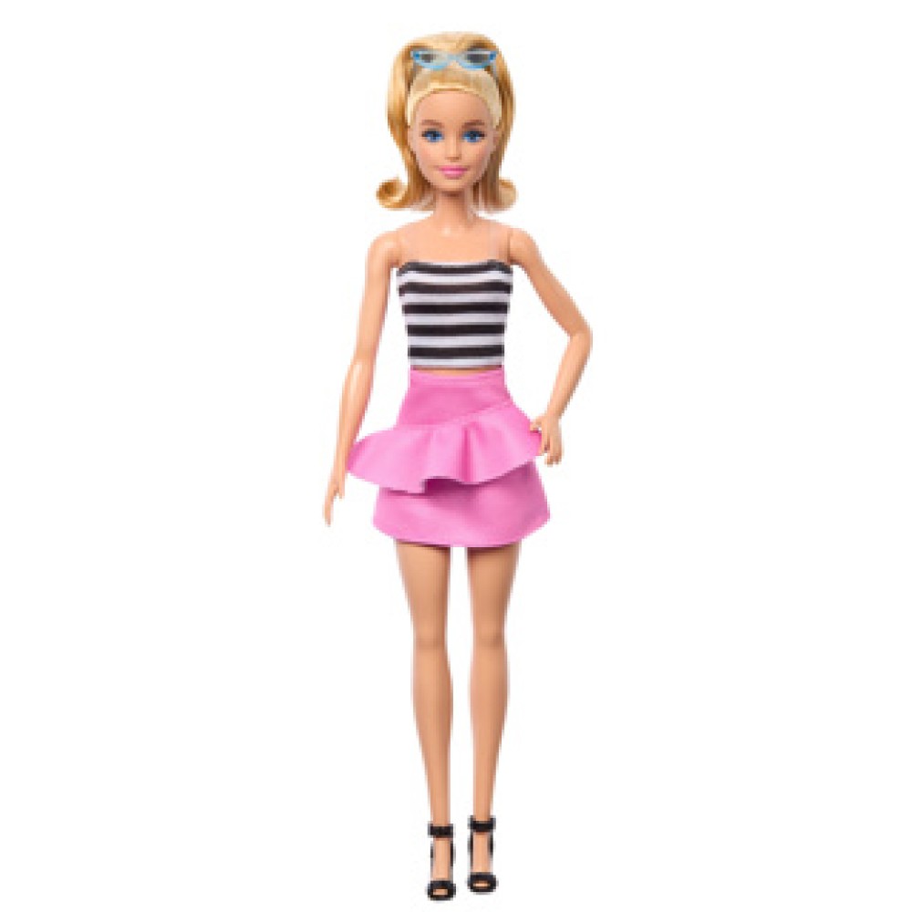 Barbie pop fashionista blond haar en streepjes top - Afbeelding 4