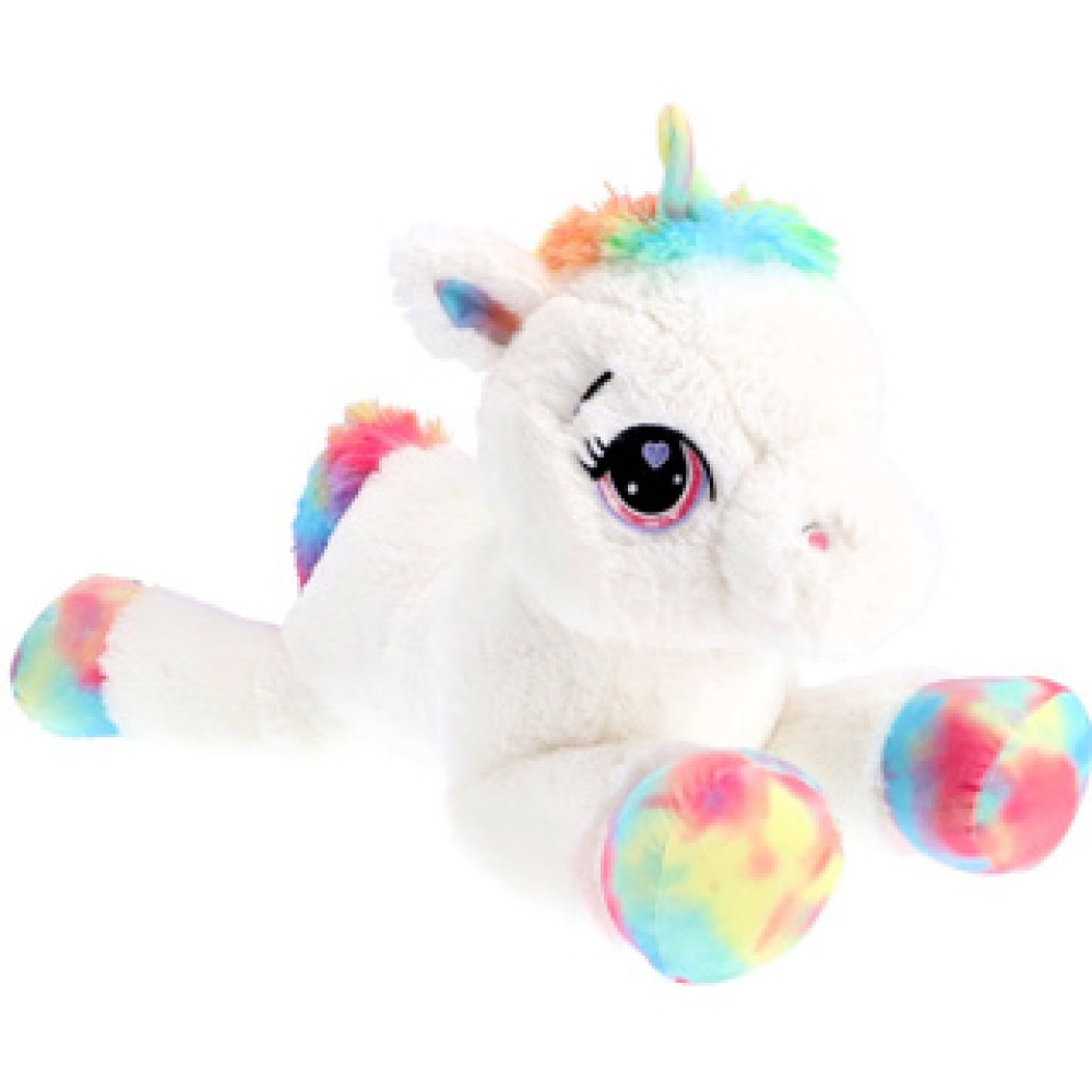 Pluchiez pluche Unicorn wit liggend 80 cm - Afbeelding 3