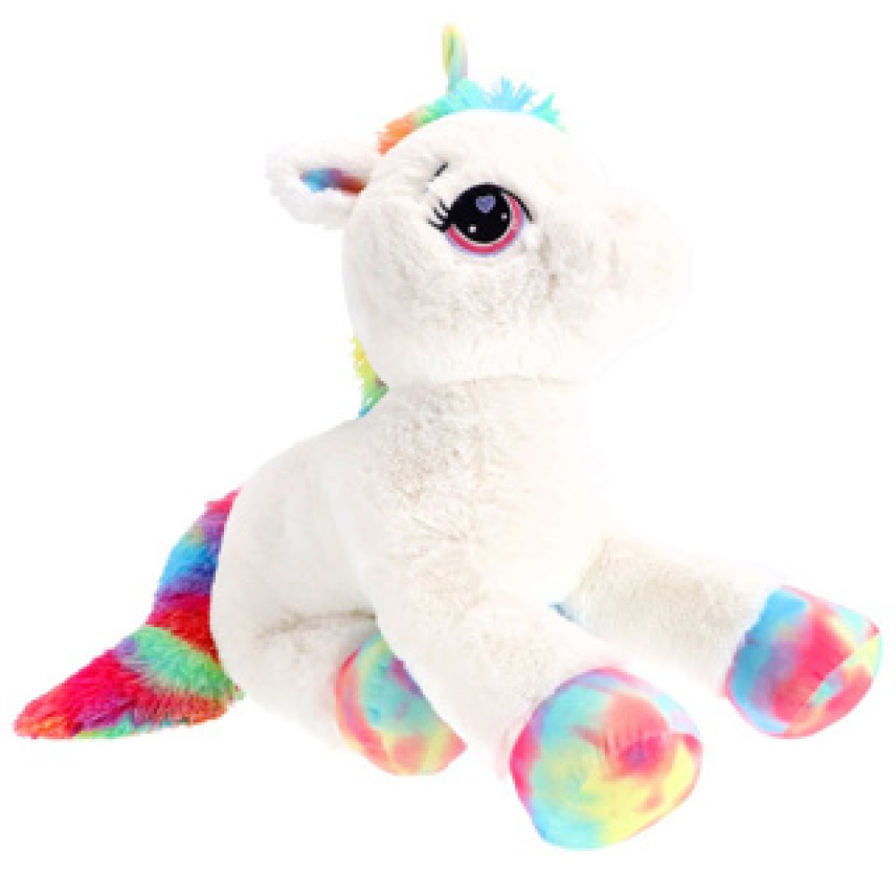 Pluchiez pluche Unicorn wit liggend 80 cm - Afbeelding 4