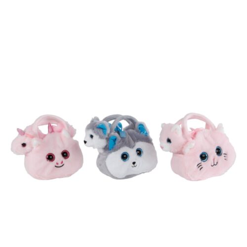 Pluche in tasje 12 cm 3 assorti (assortiment – willekeurige uitvoering)