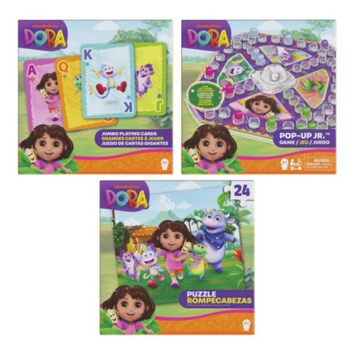 Dora Spellen & Puzzel Pakket Popup Spel, Kaartspel, Puzzel