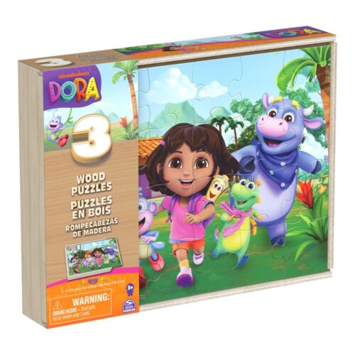 Dora 3pack Houten Puzzel In Houten Doos (3x24 Stukjes)