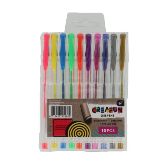Creafun gelpennen neon glitter metallic 10 stuks