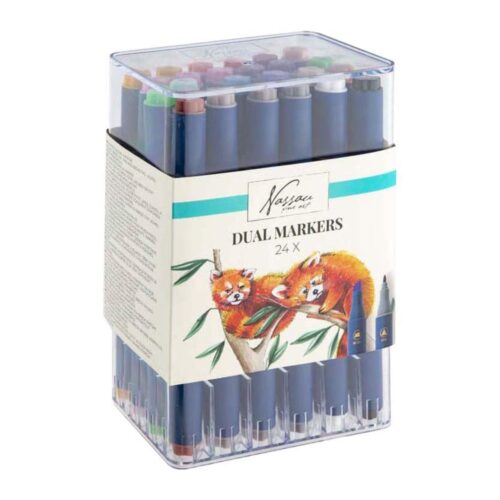 Round dual markers alcohol stiften 24 stuks