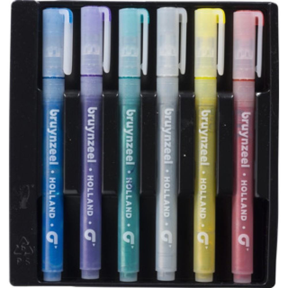 Glitter Viltstiften Bruynzeel 6 Stuks - Afbeelding 2