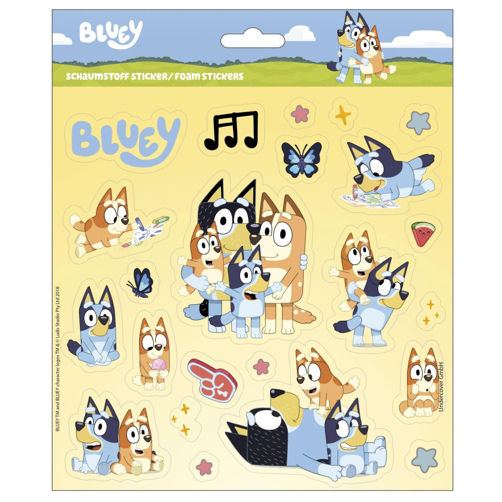 Foam stickers met glittereffect Bluey