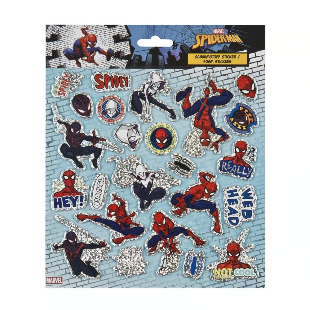 Foam stickers met glittereffect Spiderman