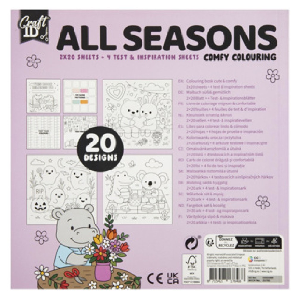 Kleurboek cute & comfy 20 x 20 cm 4 assorti - Afbeelding 5