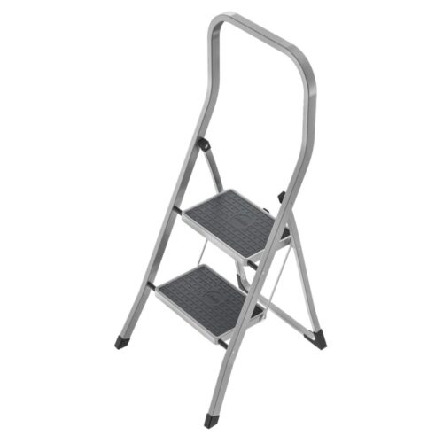Hailo K45 Keukentrap 2 Treden met Hoge Beugel Antraciet