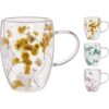 Theeglas dubbelwandig 350ml met bloem