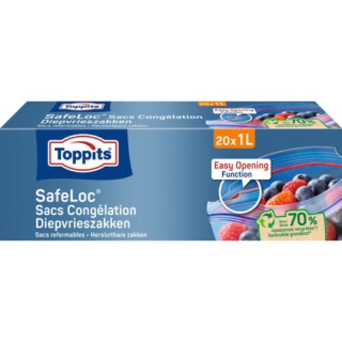 Toppits Safeloc Zip-Diepvrieszakken 1 liter 20 stuks