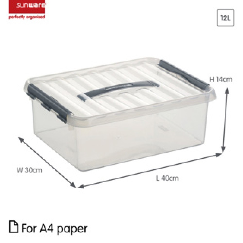 Q-line opbergbox 12 liter transparant metaal 40 x 30 x 14 cm - Afbeelding 2