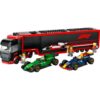 LEGO 60445 City F1 truck met RB20 en AMR24 F1 auto's