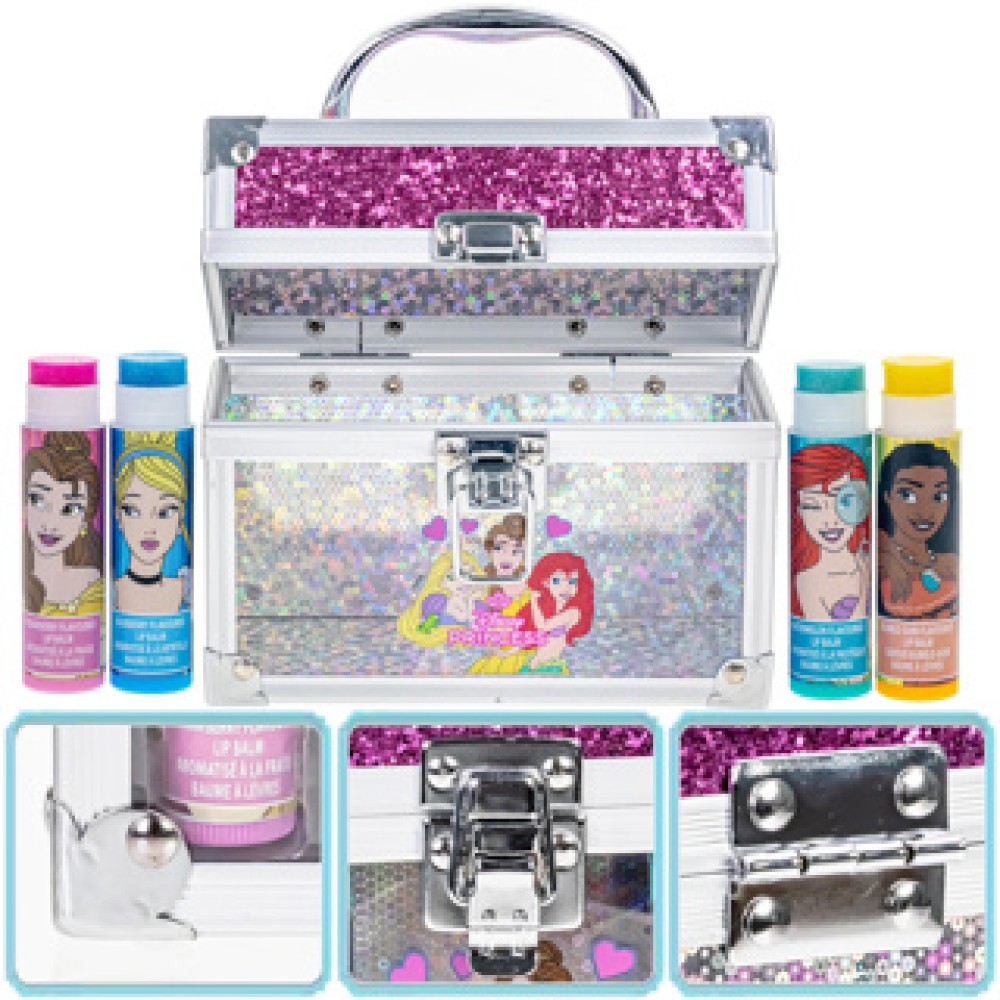 Disney princess make-up koffertje met 4 lipbalsem - Afbeelding 2