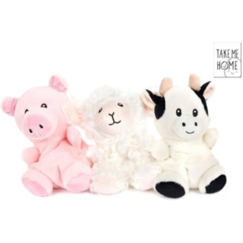Pluche Take Me Home boerderijdieren 4 assorti  23-30 cm (assortiment – willekeurige uitvoering)