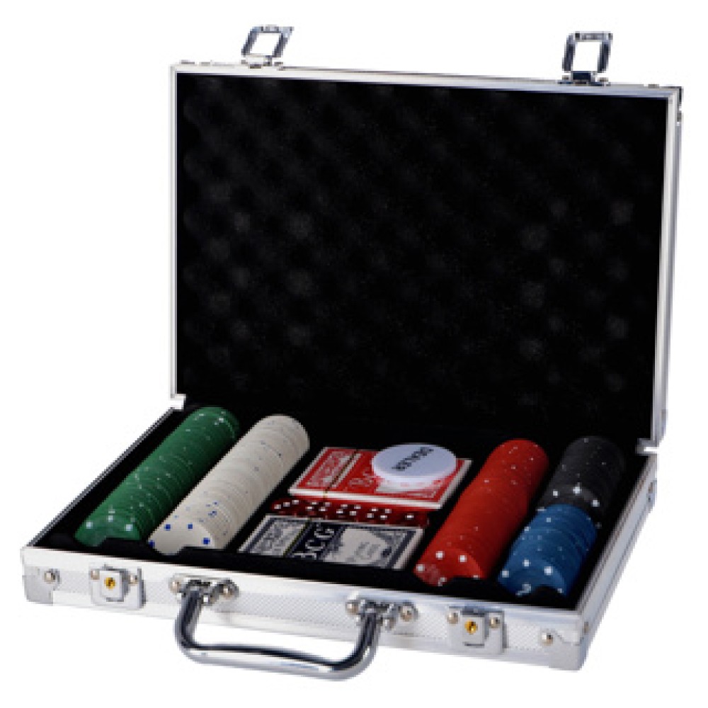 Pokerset in koffer 200 delig met 2 decks speelkaarten en fiches - Afbeelding 5
