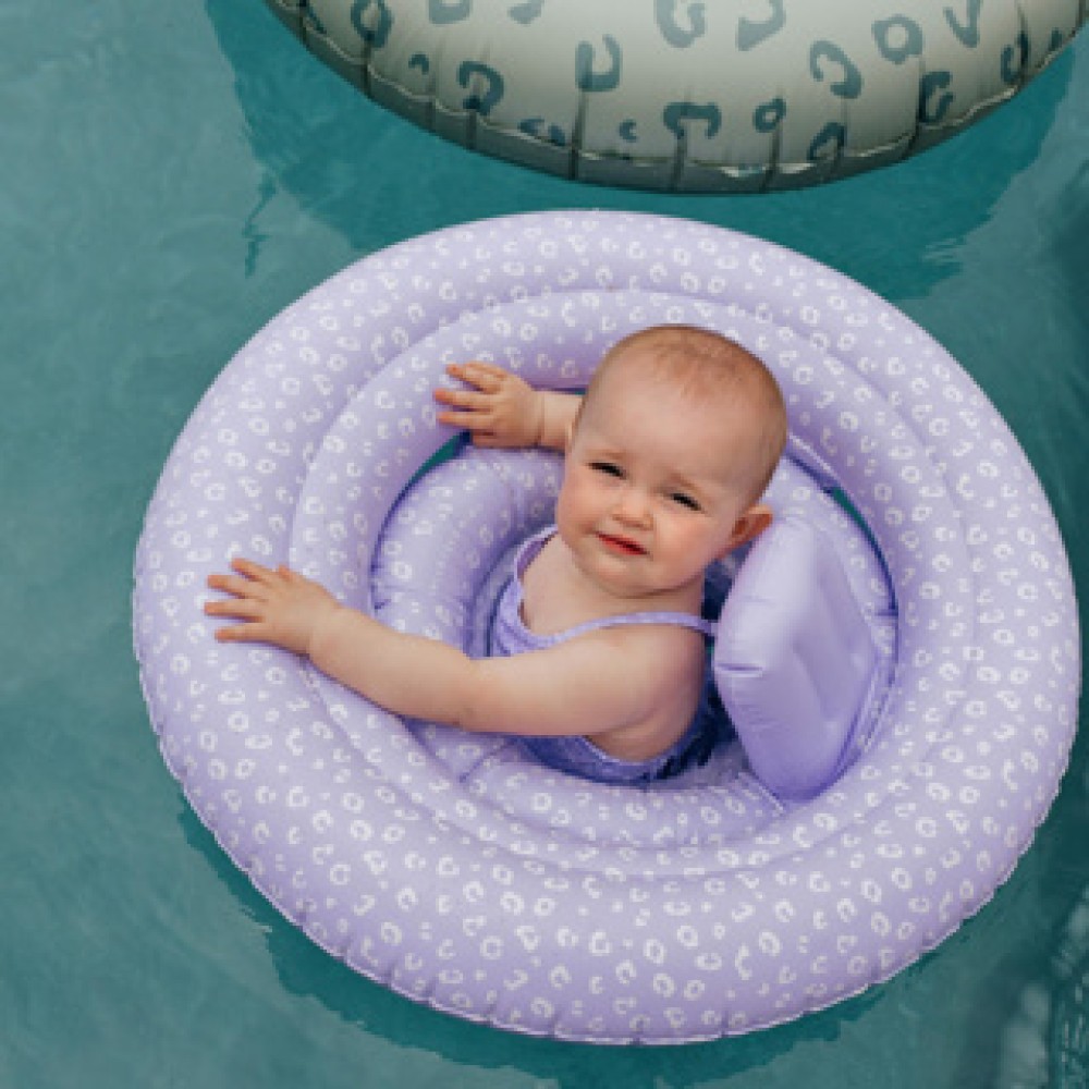 Swim Essentials baby float lila leopard 69cm 0-1 jaar - Afbeelding 2