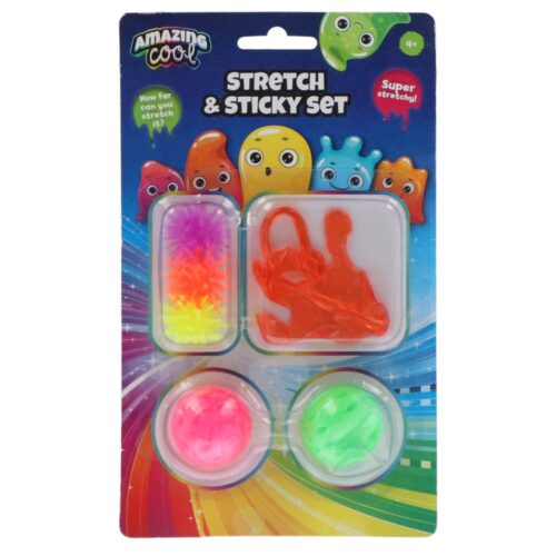 Amazing Cool plakhandje plakbal 2 stuks en 3 raamlopers sticky klein assorti (assortiment – willekeurige uitvoering)