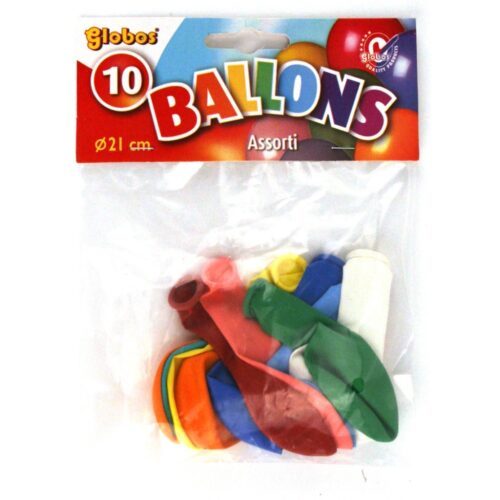 Ballon Kleuren 10 Stuks 21 Cm Assorti (assortiment – willekeurige uitvoering)