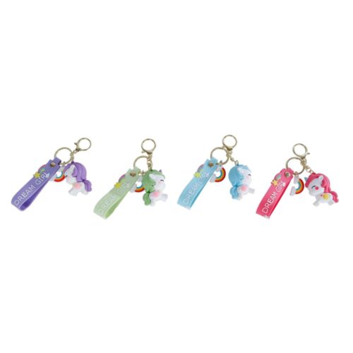 Sleutelhanger eenhoorn 4 assorti (assortiment – willekeurige uitvoering)