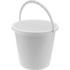 Emmer wit met plastic handvat grijs 10L