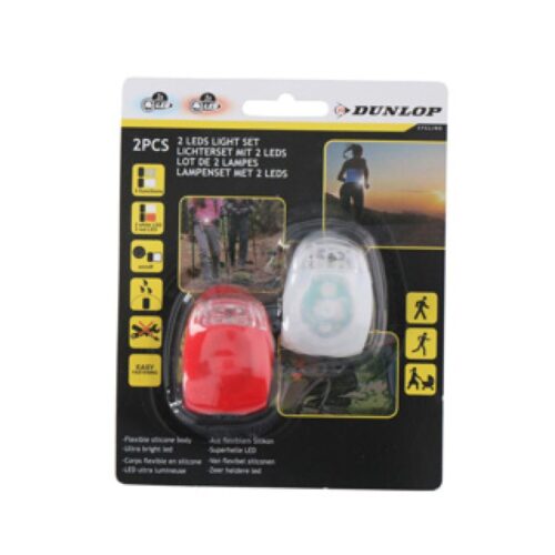 Dunlop Fietsverlichtingset Led Set A 2 Rood Wit