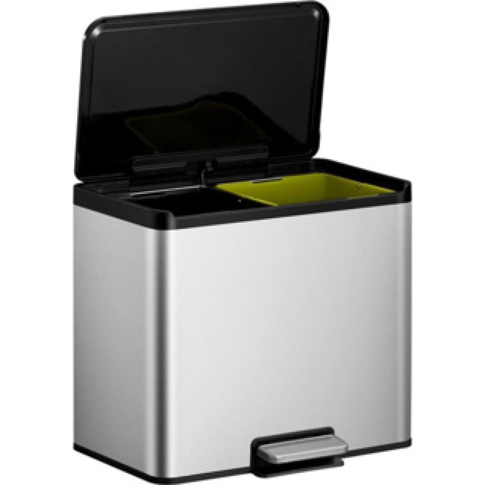 EKO Essential Recycling pedaalemmer 2 x 15 liter mat RVS - Afbeelding 2