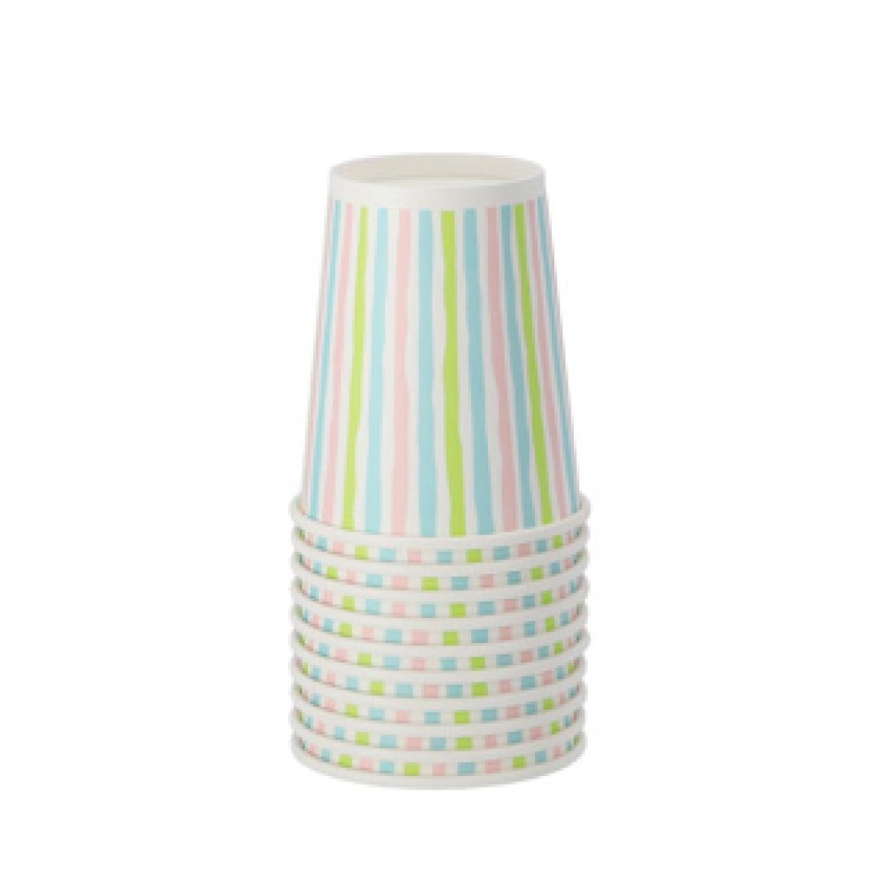 Bekers Stripes Multi 24 cl 10 stuks - Afbeelding 2