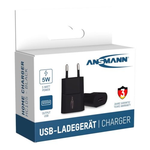 Ansmann telefoonoplader-blokje usb-a zwart