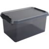 Comfort line opbergbox 6 liter transparant grijs/zwart 30 x 20 x 14,5 cm