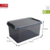 Comfort line opbergbox 6 liter transparant grijs/zwart 30 x 20 x 14,5 cm