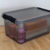 Comfort line opbergbox 6 liter transparant grijs/zwart 30 x 20 x 14,5 cm
