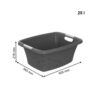 Rotho wasmand 25 liter flowers grey