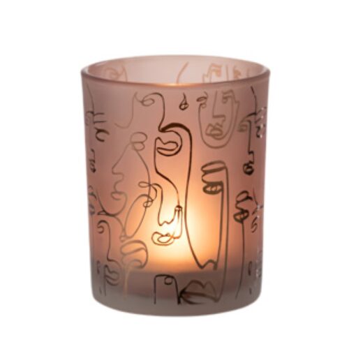 Theelichthouder glas j-line 12,5 cm