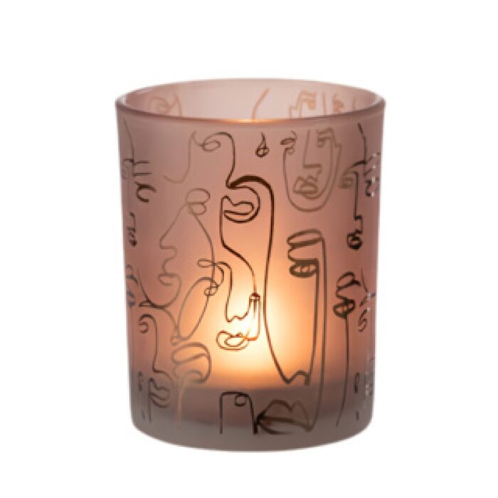 Theelichthouder glas j-line 12,5 cm