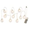 Lichtketting led op batterij glazen bollen 165 cm